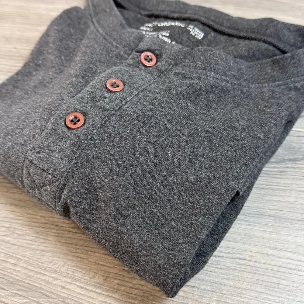 Men's‎ Charcoal Henley Shirt - Picture 9 of 13